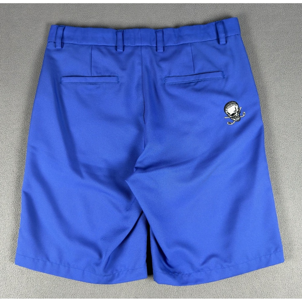 Tattoo Golf Shorts Mens 30 Royal Blue Performance Skull Crossbones Crest
